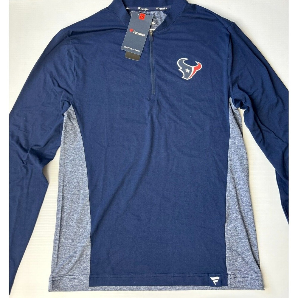 Fanatics Navy NFL Houston Texans Iconic Clutch Modern 1/4 Zip Jacket Mens Size S